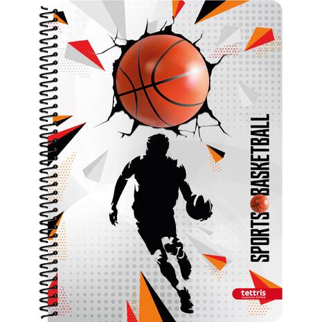 Τετράδιο σπιράλ TETTRIS Sports 17x24cm 2 θεμάτων 60 φύλλων (Διάφορα σχέδια)