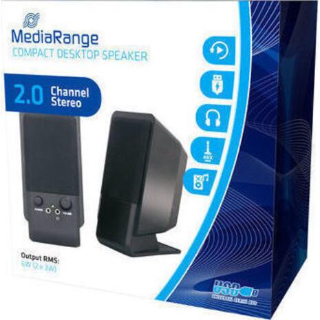 Ηχεία υπολογιστή MediaRange 2,0 Compact Desktop Black MROS352