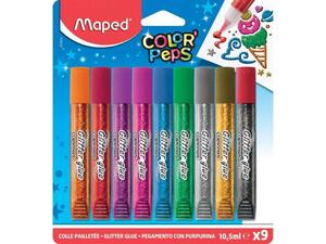 Κόλλες υγρές glitter glue Maped 10.5mlx9 χρώματα