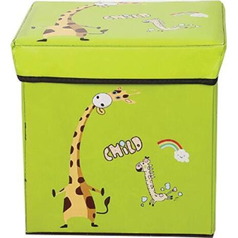 Σκαμπό-κουτί αποθήκευσης υφασμάτινο "καμηλοπάρδαλη" 30x30x30cm  (Διάφορα χρώματα)