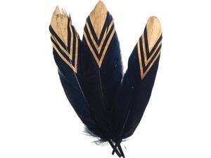 Φτερά μαύρο-χρυσό 19cm (συσκευασία 10 τεμαχίων)