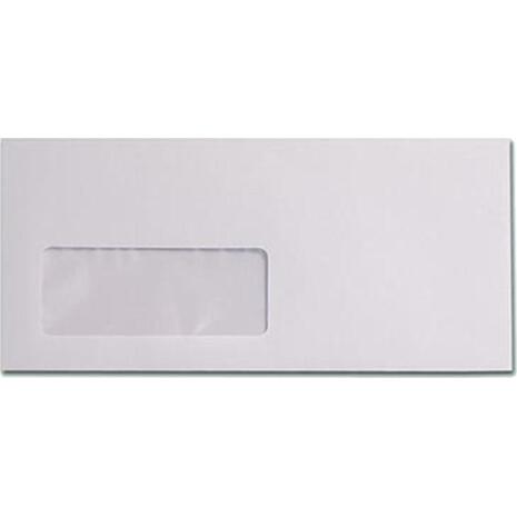 Φάκελος αλληλογραφίας λευκός 11x23cm με αριστερό παράθυρο (1 τεμάχιo) (Λευκό)