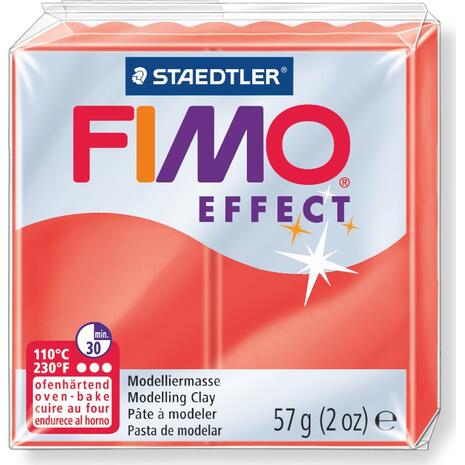 Πηλός STAEDTLER Fimo Effect 56gr TRANSLUCENT RED 204
