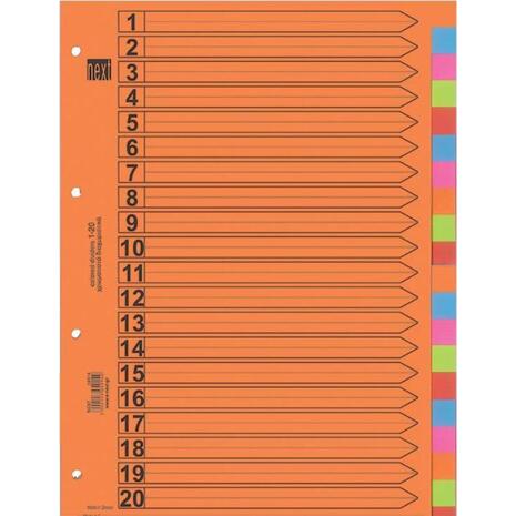 Διαχωριστικά χάρτινα NEXT χρωματιστά 20 θέσεων (04914)