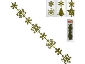 Χριστουγεννιάτικη γιρλάντα πράσινη "νιφάδες" από τσόχα μήκους 1m σε blister