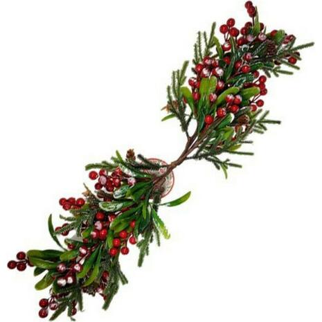 Χριστουγεννιάτικο διακοσμητικό κλαδί με γκι 65cm