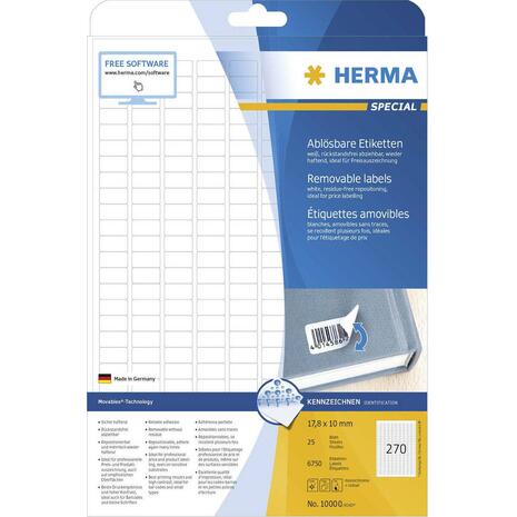 Ετικέτες αυτοκόλλητες HERMA 17.8x10mm Νο10000 (Λευκό)