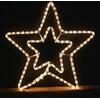 Φωτοσωλήνας XmasFest χριστουγεννιάτικο αστέρι διπλό λευκό θερμό φως 3m 54x54cm (93-856)