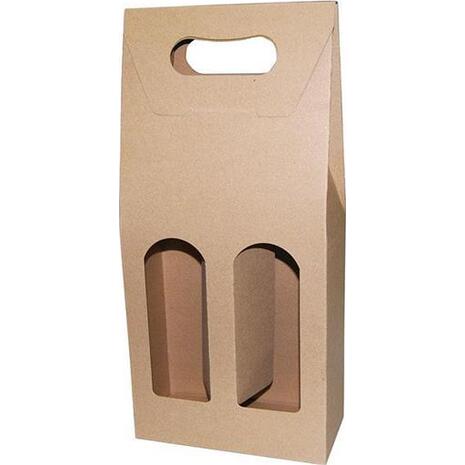 Χάρτινη σακούλα δώρου Next κουτί κρασιού οικολογικό για 2 μπουκάλια Υ36,5x17x8εκ. (23373) (Καφέ)
