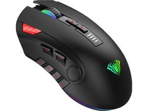 Ενσύρματο ποντίκι gaming AULA Fire H512, 5000DPI, 12 πλήκτρα, RGB, μαύρο