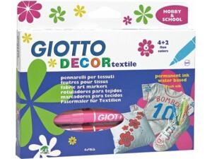 Μαρκαδόροι υφάσματος Giotto decor textile 6 τεμάχια 494800 (Διάφορα χρώματα)