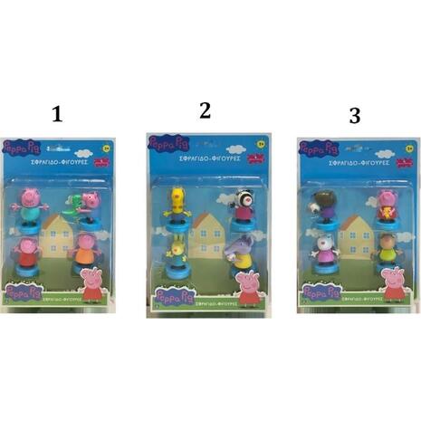 Peppa Pig Pack Hero Mania Giochi Preziosi φιγούρες σφραγίδες διάφορα σχέδια (4 φιγούρες)