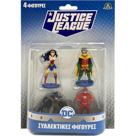 Παιχνίδι μινιατούρα Justice league συλλεκτικές φιγούρες (συσκευασία 4 τεμαχίων) διάφορα σχέδια (JUT02000)