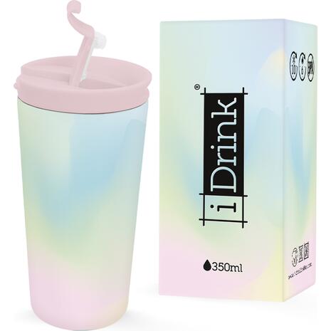 Kούπα θερμός i drink ID0220 travel mug από ανοξείδωτο ατσάλι 350ml rainbow