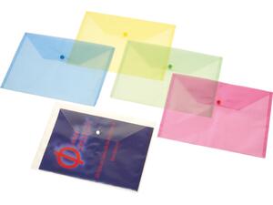 Φάκελος με κουμπί PP A4 διάφανος πλαστικός διάφορα χρώματα