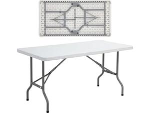 Τραπέζι Catering BLOW Πτυσσόμενο 152x76x74cm Μέταλλο Βαφή Γκρι, HDPE Άσπρο [Ε-00011445] ΕΟ171 (Λευκό)