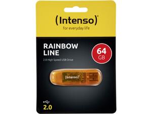 USB Stick Intenso 64GB 2.0 Rainbow Line orange