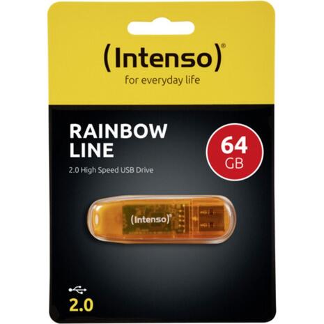 USB Stick Intenso 64GB 2.0 Rainbow Line orange