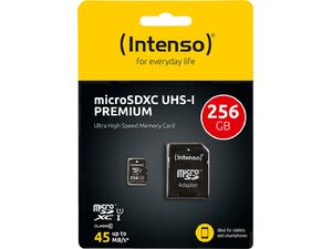 Κάρτα Μνήμης Intenso 256GB Micro SD - UHS-I - PREMIUM