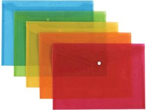 Φάκελος με κουμπί DataKing Α5 πλαστικός διάφανος παστελ διάφορα χρώματα