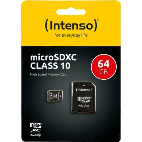 Κάρτα Μνήμης Micro SD Card Intenso 64GB Class 10 Incl.Adaptor
