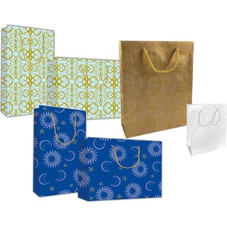 Χάρτινη σακούλα ποτών 40,5x11,5x11,5cm πολυτελείας σε διάφορα σχέδια (Διάφορα σχέδια)