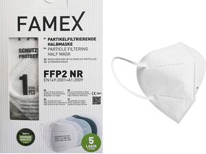 Μάσκα υψηλής προστασίας FAMEX FFP2 N95 PFE≥95% λευκή (1 τεμάχιο)