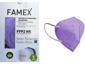 Μάσκα υψηλής προστασίας FAMEX FFP2 N95 PFE≥95% μωβ (1 τεμάχιο)