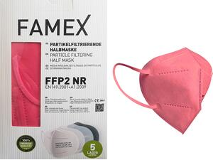 Μάσκα υψηλής προστασίας FAMEX FFP2 N95 PFE≥95% φούξια (1 τεμάχιο)