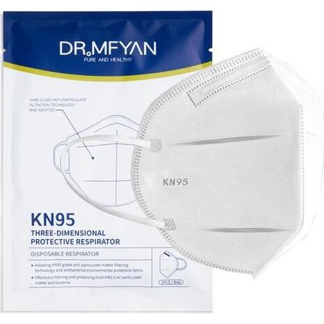 Μάσκα υψηλής προστασίας Dr.Mfyan FFP2 KN95 NR λευκή (1 τεμάχιο)