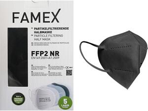 Μάσκα υψηλής προστασίας FAMEX FFP2 N95 PFE≥95% μαύρη (1 τεμάχιο)