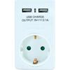 Αντάπτορας ρεύματος POWERTECH schuko PT-767, 2x USB, λευκός