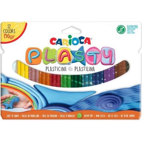 Πλαστελίνη Carioca Plasty 12 χρώματα x 12,5 gr (Διάφορα χρώματα)