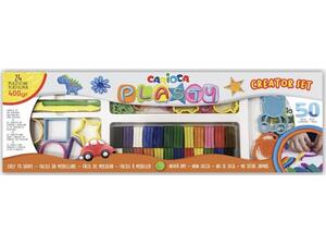 Πλαστελίνη - Παιχνίδι Carioca Plasty σετ 24 χρωμάτων 400gr +50 τεμάχια αξεσουάρ (10342177) (Διάφορα χρώματα)