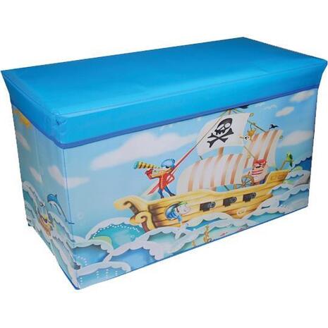 Σκαμπό-κουτί αποθήκευσης υφασμάτινο "pirates ship" Υ35x60x30cm (Διάφορα χρώματα)