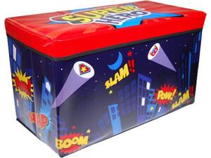 Σκαμπό-κουτί αποθήκευσης υφασμάτινο "super heroes" Υ35x60x30cm (Διάφορα χρώματα)
