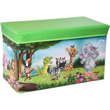 Σκαμπώ-κουτί αποθήκευσης υφασμάτινο "zoo" Υ35x60x30cm (Διάφορα χρώματα)