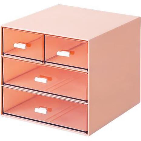 Οργανωτής γραφείου Comix με 4 συρτάρια Y14.6x15.5x17.6cm ροζ (17874-12)