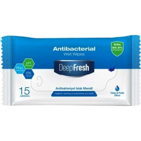 Αντισηπτικά Μαντηλάκια Χεριών DeepFresh Antibacterial Wet Wipes (15 τεμαχίων)