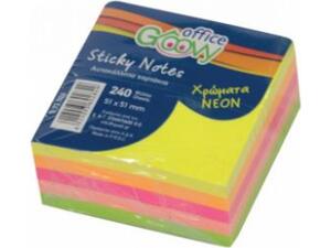 Αυτοκόλλητα χαρτάκια σημειώσεων Groovy 51x51mm διάφορα χρώματα 240 φύλλων