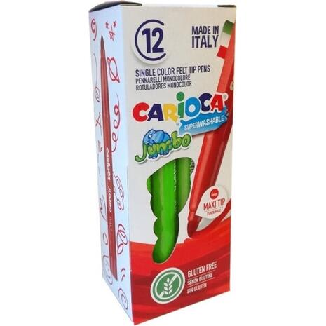 Μαρκαδόροι ζωγραφικής CARIOCA JUMBO λαχανί (12 τεμάχια)