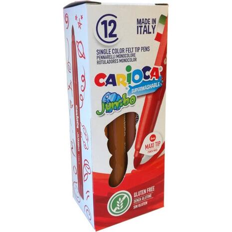 Μαρκαδόροι ζωγραφικής CARIOCA JUMBO Καφέ (12 τεμάχια)