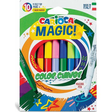 Μαρκαδόροι ζωγραφικής CARIOCA Magic Color Change (10 τεμάχια) (9+1 Magic Pen)