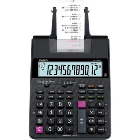 Αριθμομηχανή Casio HR-150RCE - Χαρτοταινία 12 ΨΗΦΙΩΝ 2,0 γραμμές/sec (δεν συμπεριλαμβάνεται ο μετασχηματιστής)