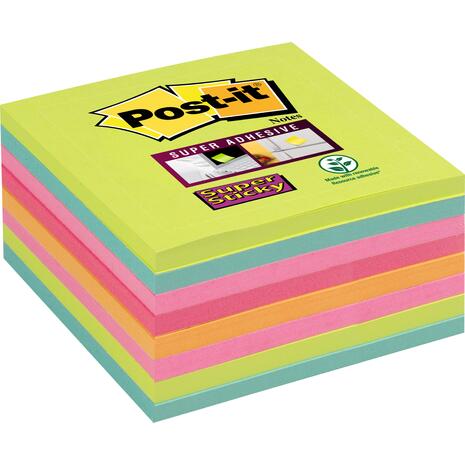Αυτοκόλλητα χαρτάκια σημειώσεων 3Μ 76x76mm Thin Stripes διάφορα χρώματα (654-8SS-RBW-EU) (Διάφορα χρώματα)