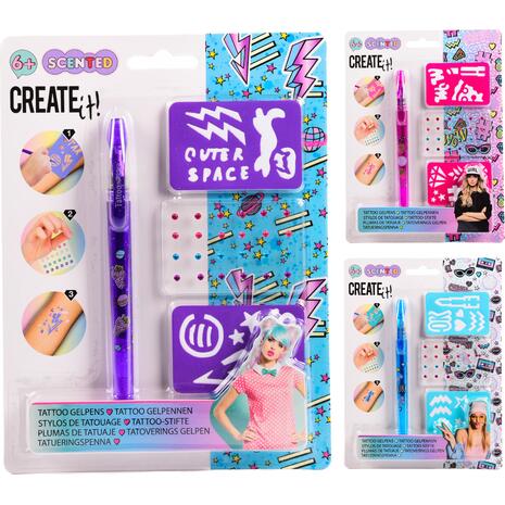 Create it! Tatoo Pen with Stencils and Diamond (Διάφορα Χρώματα) (84209)