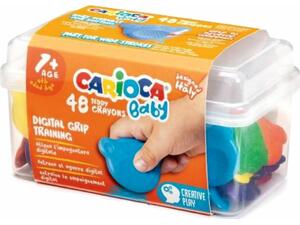 Κηρομπογιές Carioca Baby Teddy 48 τεμαχίων πλαστική κασετίνα (Διάφορα χρώματα)