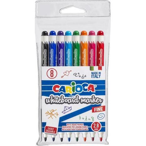 Μαρκαδόροι πίνακα CARIOCA λεπτοί fine 2.8mm  (σετ 8 τεμαχίων) (Διάφορα χρώματα)