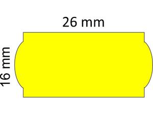 Ετικέτες ετικετογράφου 26mm x 16mm Φωσφοριζέ κίτρινες 1000 ετικέτες (1 τεμάχιο)