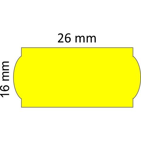 Ετικέτες ετικετογράφου 26mm x 16mm Φωσφοριζέ κίτρινες 1000 ετικέτες (1 τεμάχιο)